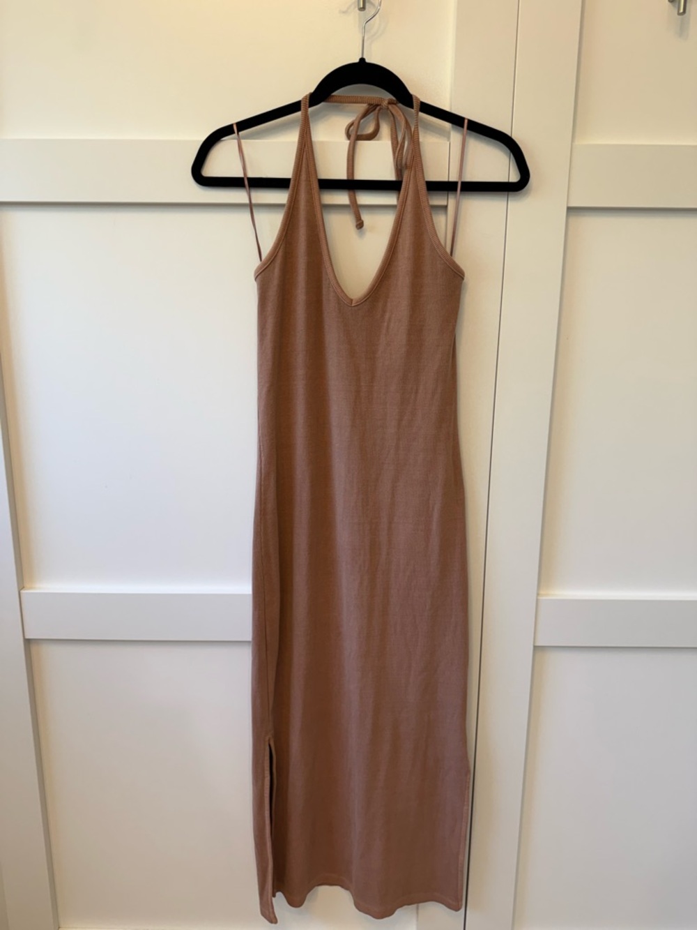 Old Navy Brown Hickory Halter Maxi Dress